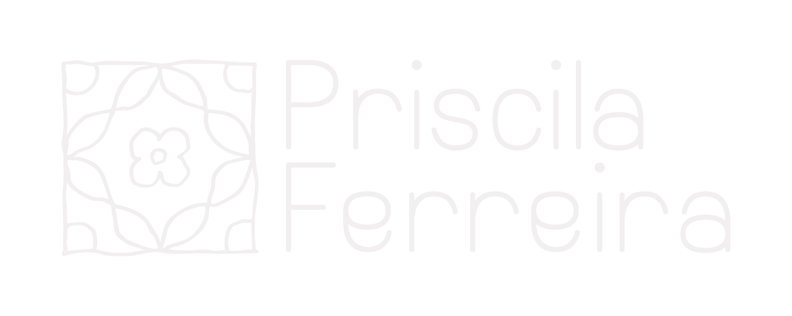 Priscila Ferreira's white logo